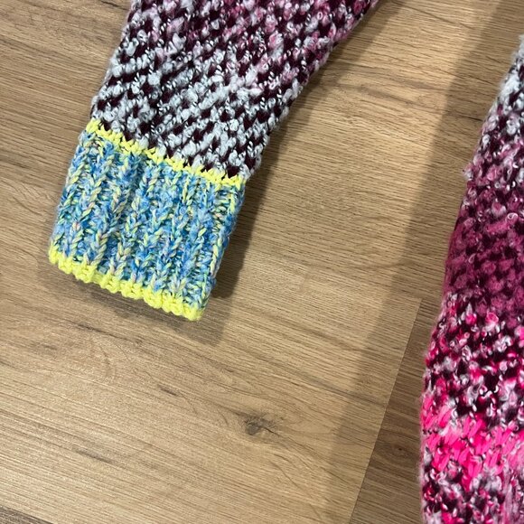 NWT Free People Daydream Oversized Cardigan Pink Blue Cream Striped Size Small - Picture 13 of 15